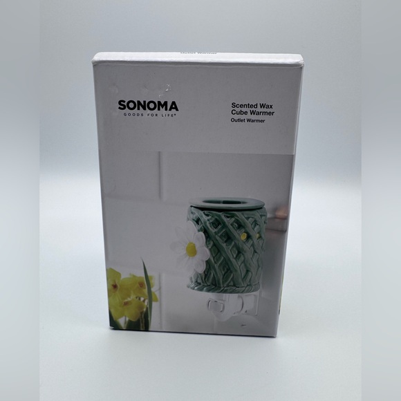 Sonoma Other - Sonoma Green and White Daisy Wax Cube Warmer